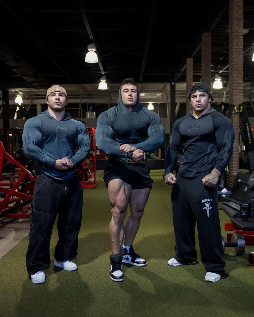 YoungLA Warrior Dehnbarer Fitness-Kapuzenpullover Jogginghose