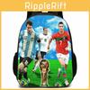 Messi Football Anime Cartoon Character Student Backpack For Schooling Kids