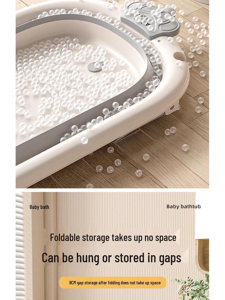 Foldable Baby Bathtub - Large, Reclining, for Toddlers & Newborns
