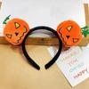 Yellow Plush Hairband Hair Hoop Skull  Headband Funny Halloween Pumpkin Headband  Men