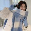 Retro Plaid Scarf Women's Autumn and Winter Thickened Warm New Korean Atmosphere Student Big Scarf Scarf