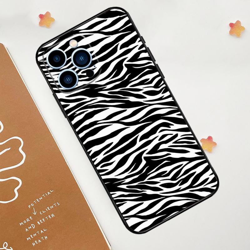 Zebra-Streifen-Druck-Telefon-Kasten für iPhone 15 16 14 13 12 11 Pro Max Mini Plus XS X XR Rückseite