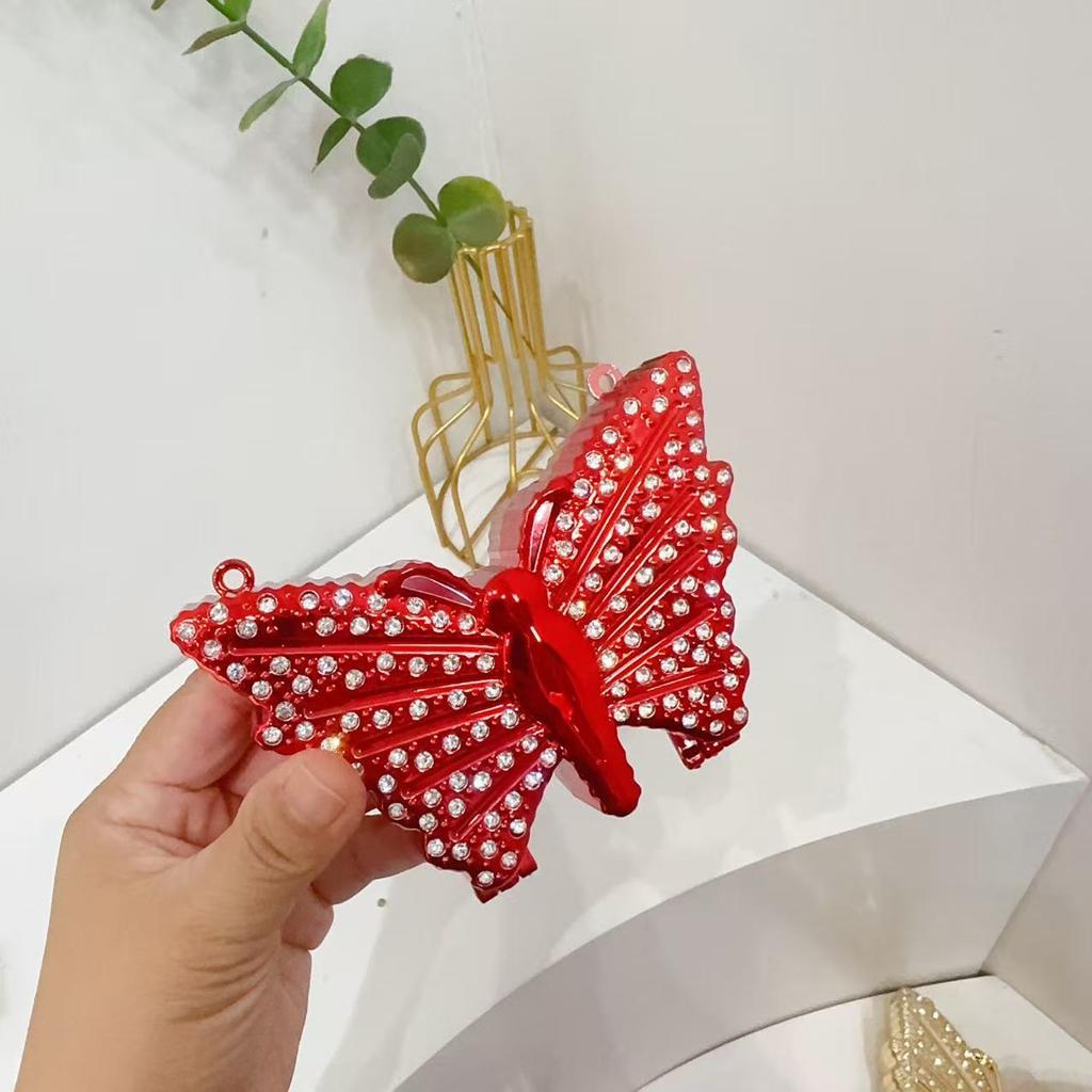 Exquisite And Small Niche Design Handbag Chain Women'S Diamond-Encrusted Butterfly Shoulder Mini Bag Acrylic Bag Messenger Bag