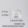 1Pcs Female Stainless Steel Open Ring, Geometric Ring, Exaggerated Accessory Ring