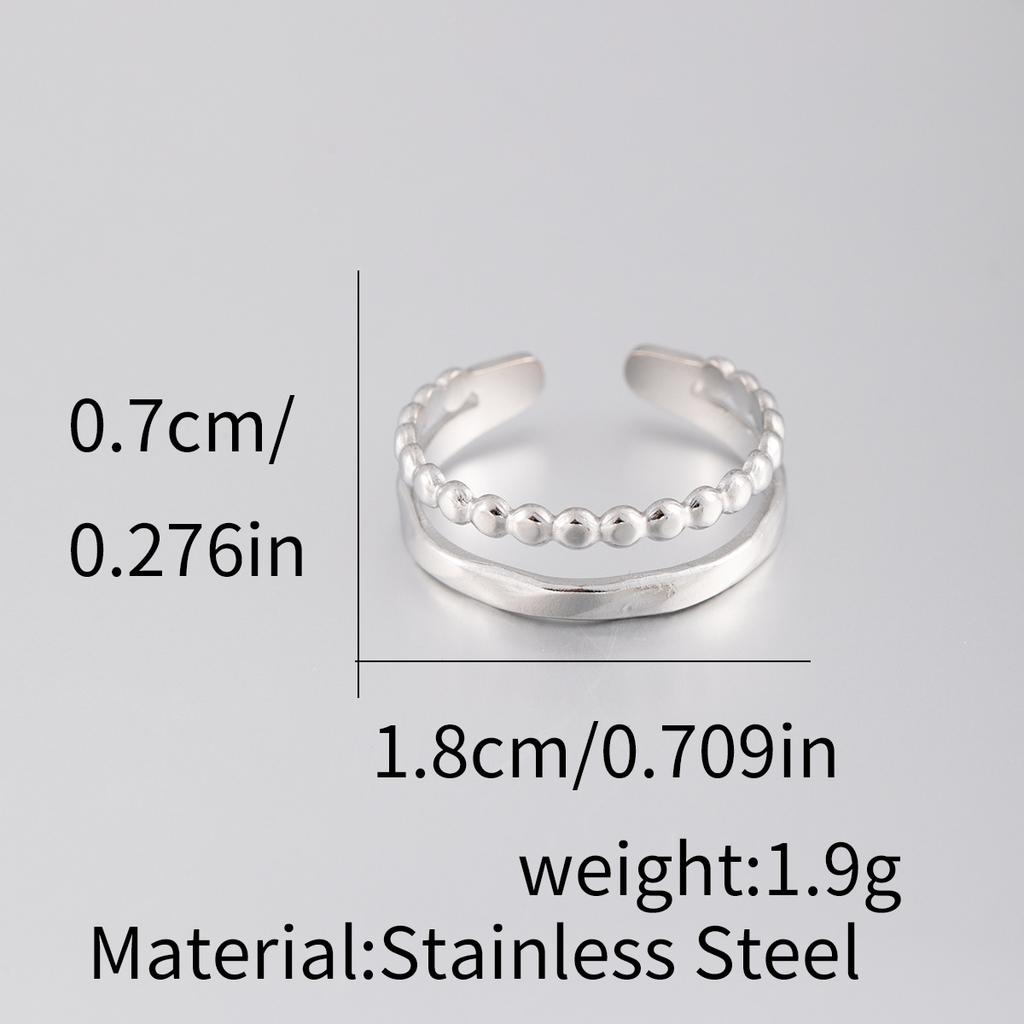 1Pcs Female Stainless Steel Open Ring, Geometric Ring, Exaggerated Accessory Ring