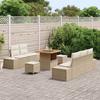 Garden Sofa Set with Cushions 8 pcs Beige Poly Rattan
