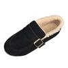 Women's Fleece Lined Warm Slip Flat Loafers With Straps Comfortable And Casual. Slingback Sandals Women