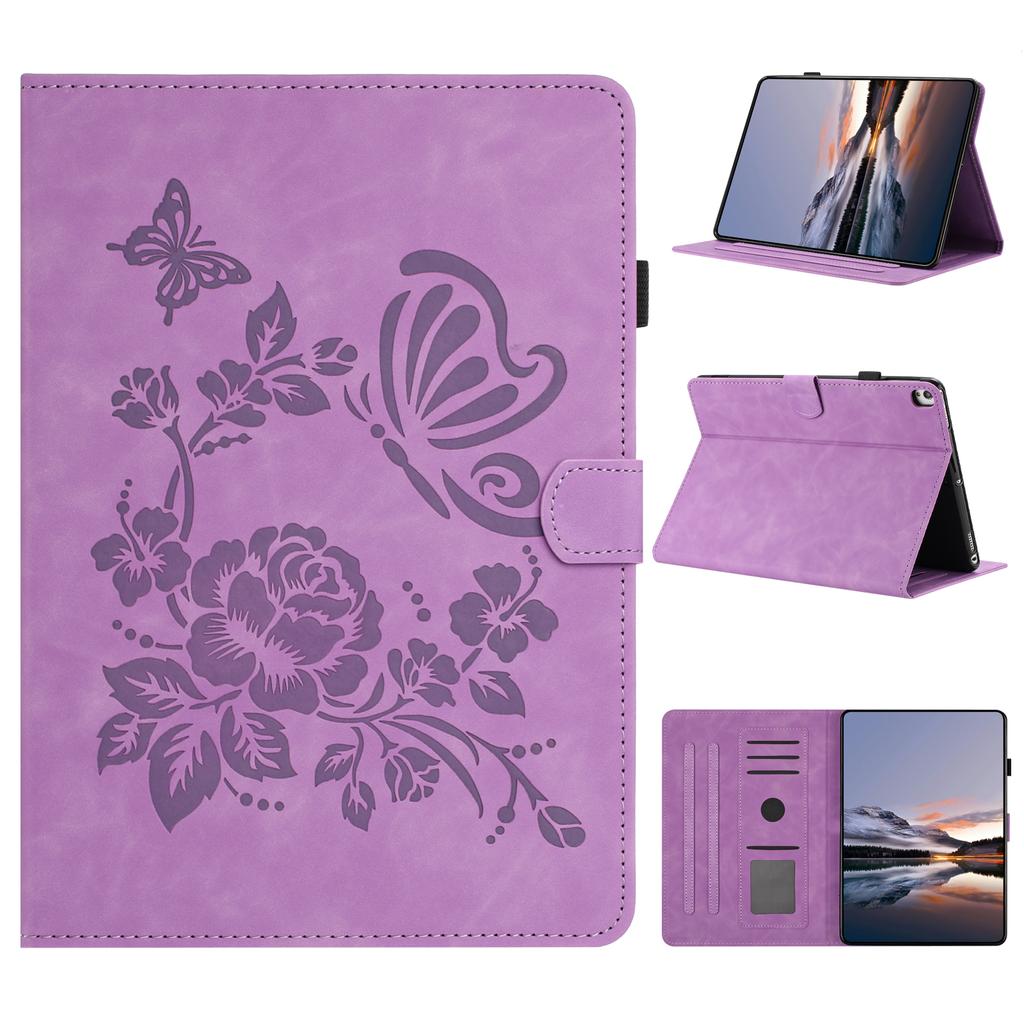 Tablet Case For iPad 10.2 (2020)/(2019)/Air 10.5 inch (2019)/Pro 10.5-inch (2017) Card Holder Stand Butterfly Floral Imprinted Leather Cover