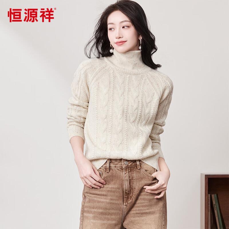 Hengyuanxiang Women s Thick 100% Wool Turtleneck Sweater XL 170/92A