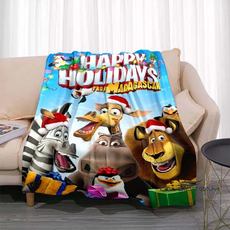

The new Madagascar penguin cartoon blanket is soft and comfortable, suitable for home, bedroom, bed, sofa, picnic, travel, offic 75x90cm