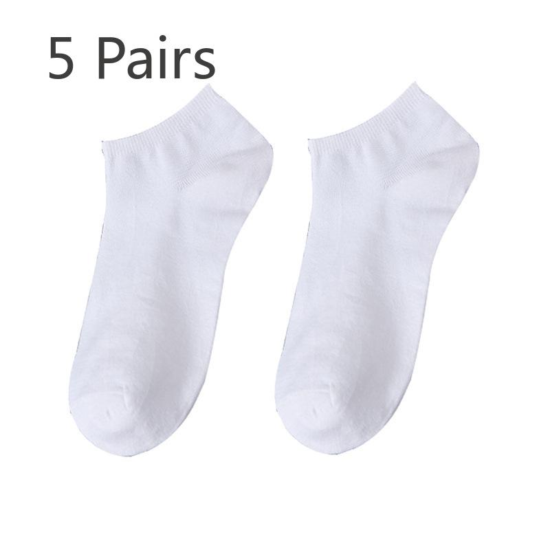 5 Pairs of Men's Summer Thin Classic Sweat Absorbing Deodorizing Invisible Sports Boat Socks