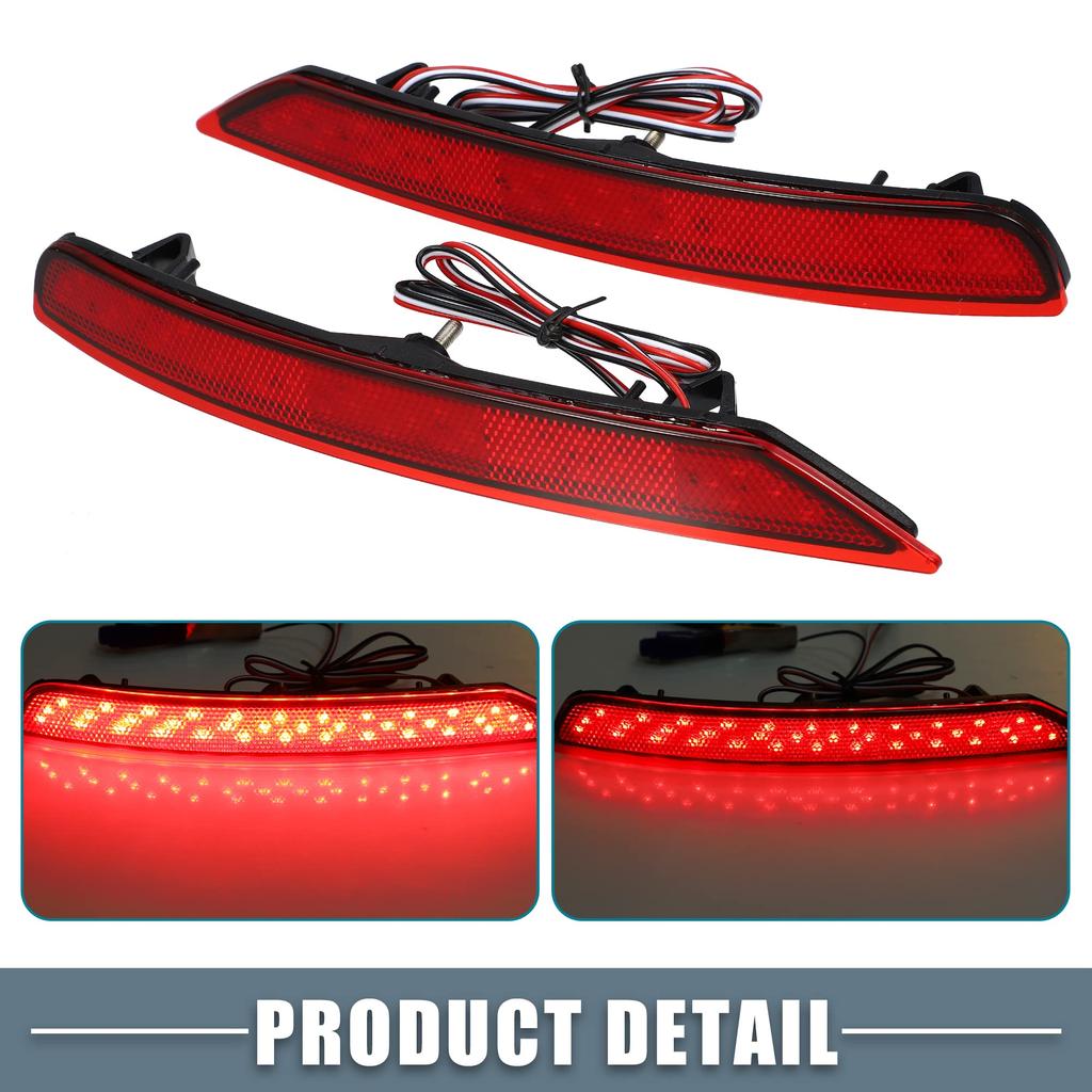 ABSOPRO Rear Bumper Fog Brake and Tail Lights Red Compatible with Suzuki Forster Red Set of 2 Reflectors, (84281SC010, 84281SC000), LEDs, (2009-2018),