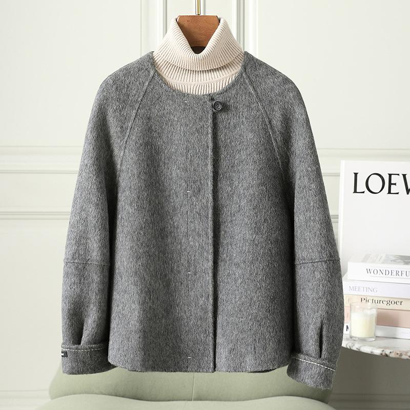 Double-sided wool coat women's short spring new temperament loose woolen coat women's small