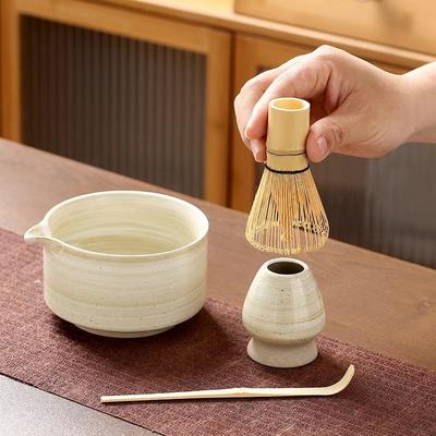 4PCS Japanese Matcha Tea Set Bamboo Matcha Whisk Teaspoon Ceramic Matcha Bowl Tea-making Tools Accessories CJTZ005