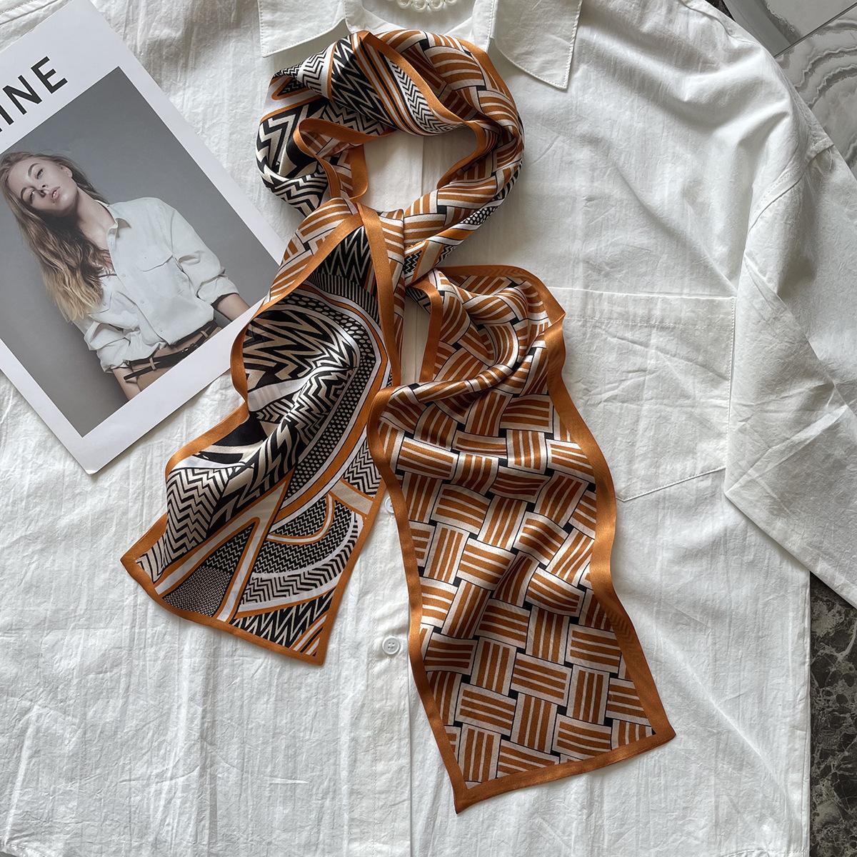 Summer silk silk scarf women s skin-friendly mulberry silk scarf Korean version long silk scarf sunscreen scarf scarf scarf scarf 145*15cm
