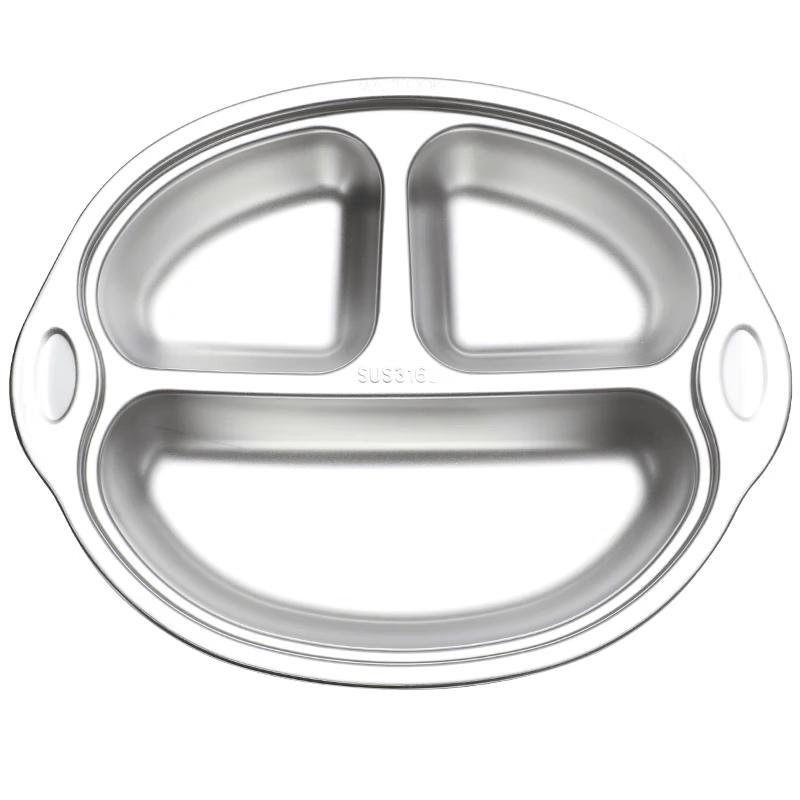 Maxcook Kids 3-Compartment Stainless Steel Plate