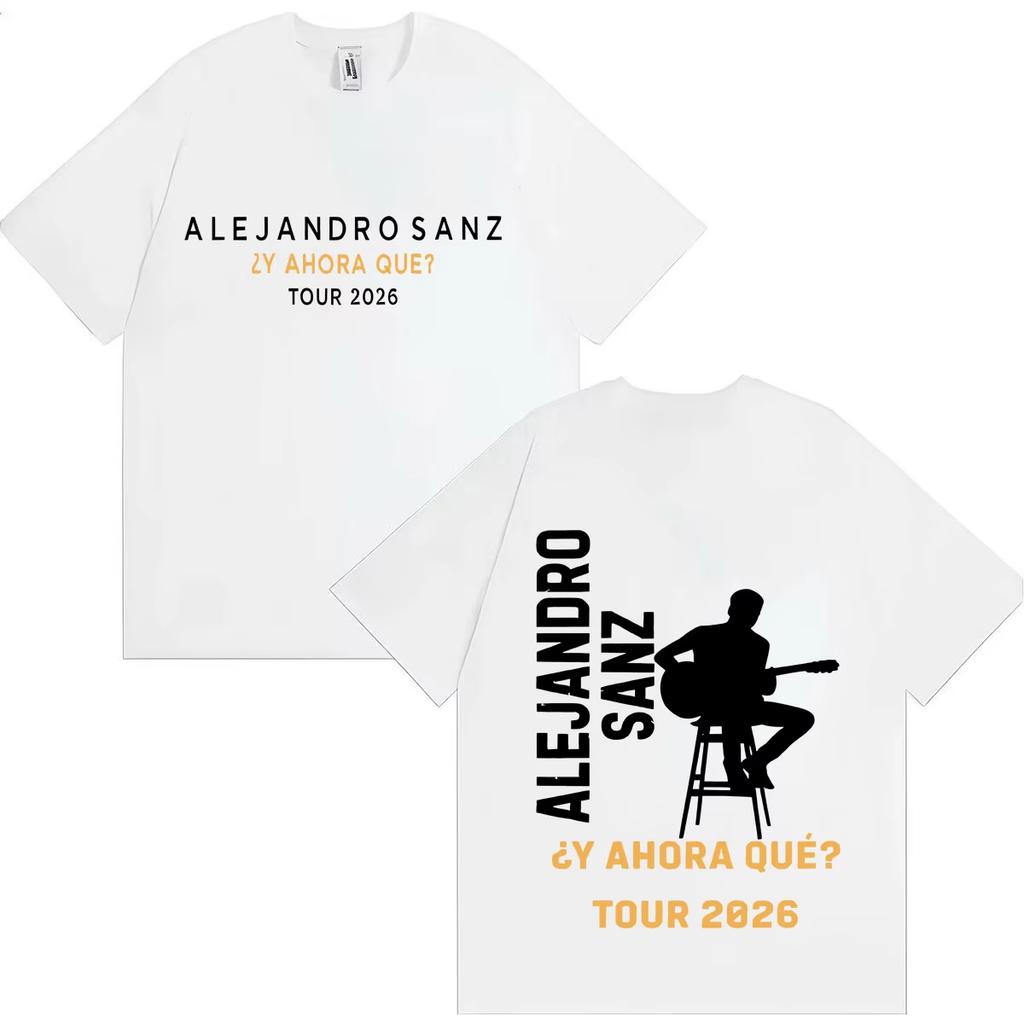 Singer Alejandro Sanz 2026 New Graphics Tshrit Crewneck Y2k Casual Short Sleeve Tees Unisexs Unisexs Pure Cotton Streetwear Hip Hop