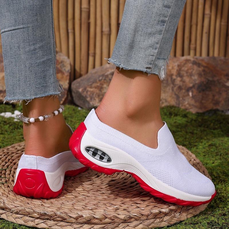 Mode Übergröße 2025 Slipper Damen Vulkanisierte Schuhe Socken Schuhe Atmungsaktives Mesh Strick Leichtgewicht Bequem Lässig Mode Sneaker