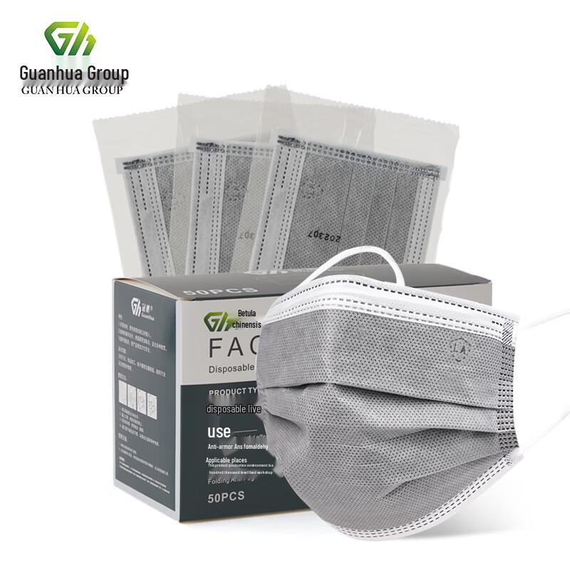Guanhua E1206 4-Layer Disposable Activated Carbon Earloop Mask