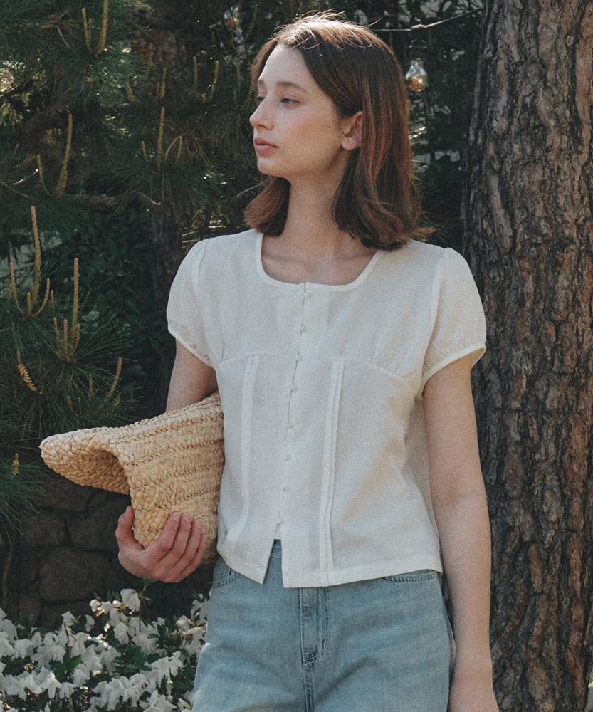 AAU Ray Puff Blouse_White
