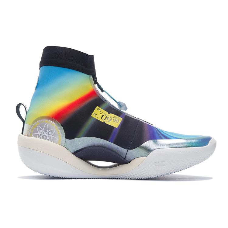 Li Ning WOW 9 Basketball Shoes Men's High top Dolphin Blue/Black/Flame Red ABER003-10