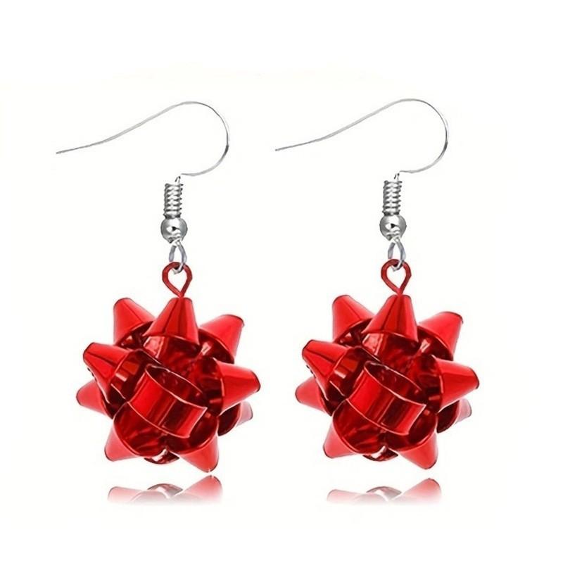 Christmas Santa Snowflake Earrings Cane Candy Bells Elk Earrings Christmas Hat Earrings
