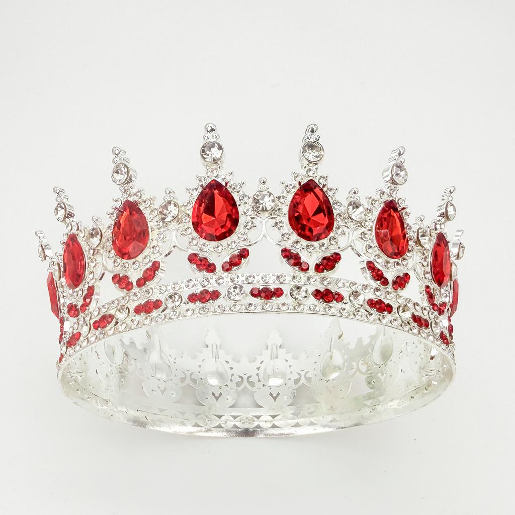 Full Circle Crown Tiara Colorful Baroque Retro Full Diamond Jewelry Wedding Accessories Crown Bridal Crown