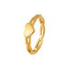 Gold-Plated Titanium Steel Heart Ring - Geometric Design for Women