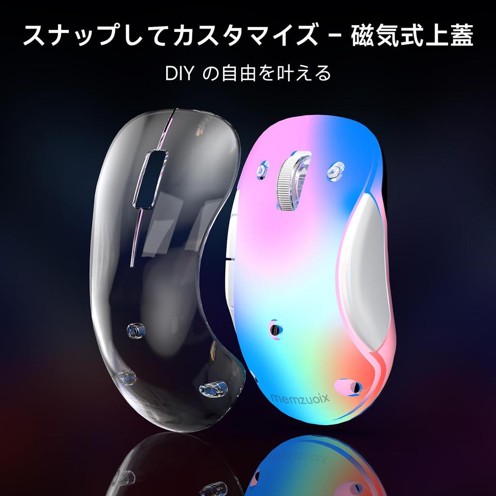 Memzuoix Wireless Mouse with RGB 1200 5 USB Receiver Compatible with Blue 2.4G LED, Rechargeable, Ergonomic, DPI, Optical, Buttons, Portable,