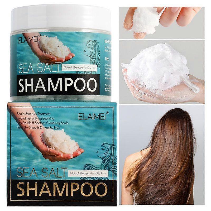 Sea Salt Shampoo, 200g Refreshing Anti-Dandruff Shampoo with Oil Control, Cleansing Natural Sea Salt Shampoo for the Scalp of Men and Women, Nourishin