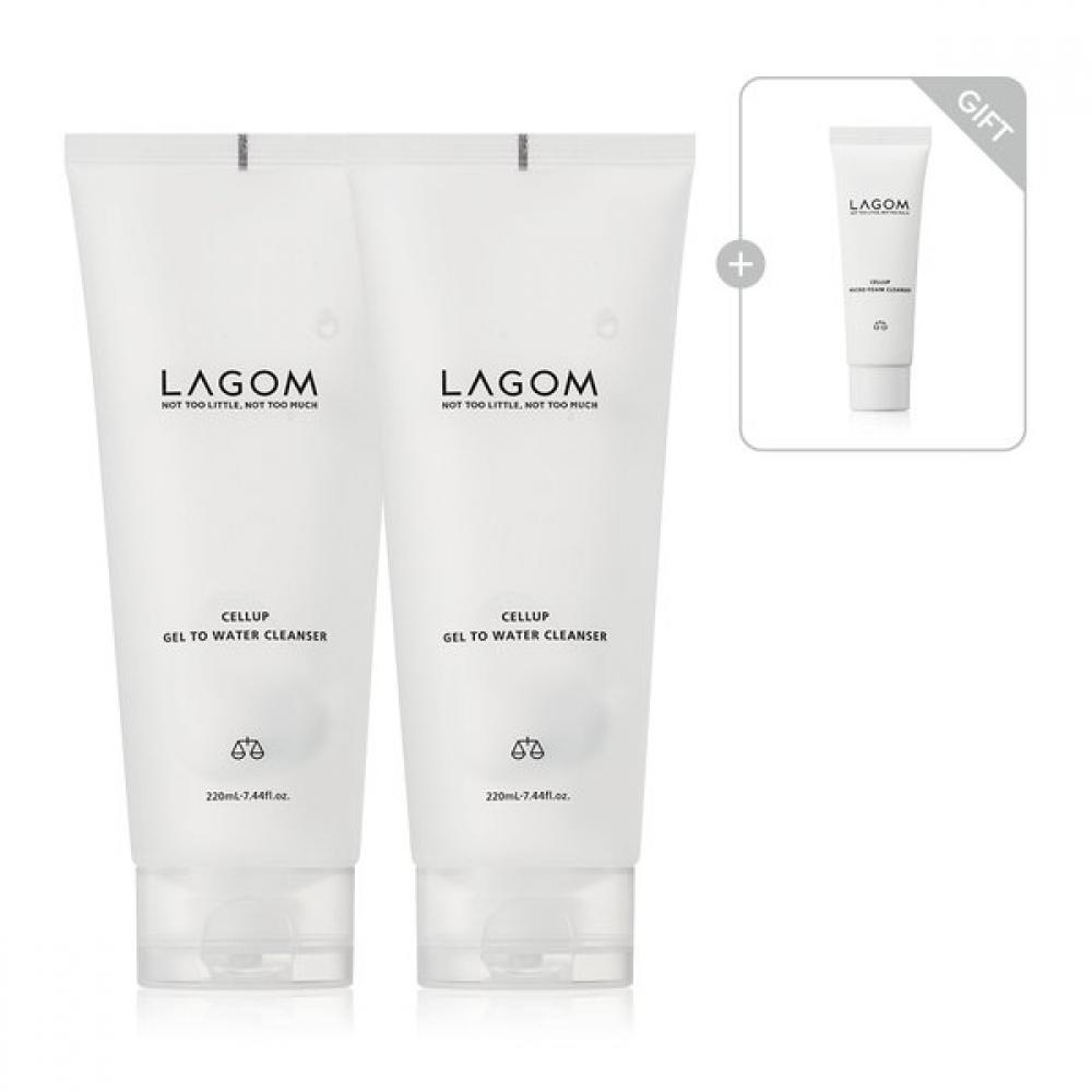 Lagom Gel To Water Cleanser Duo Set  + 30ml Micro Foam Cleanser Gift Gel to water double composition