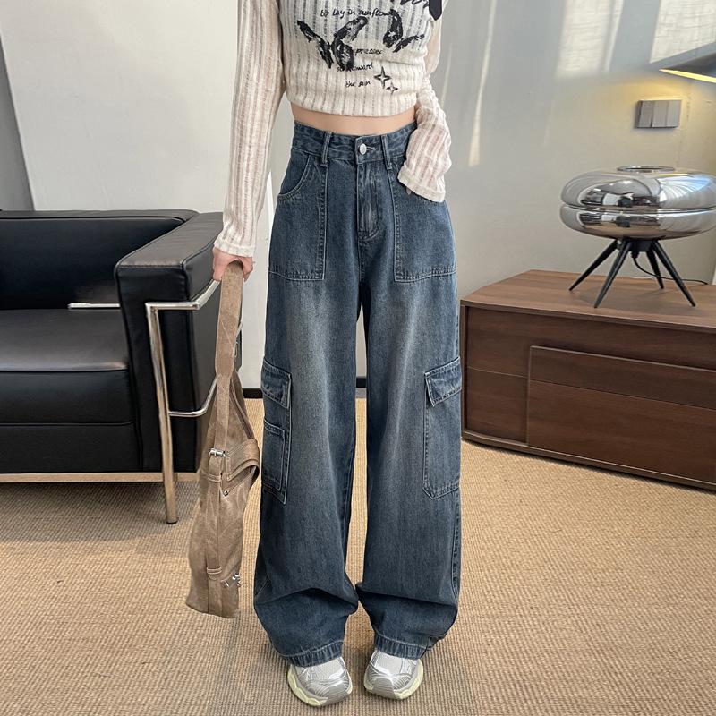 Women s High Waist Retro Wide-Leg Jeans – Spring & Autumn Collection Medium
