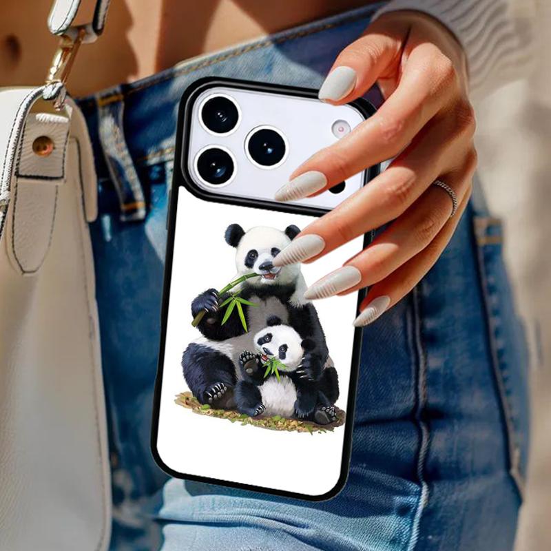 

Чехол для телефона с изображением милого медведя-панды Для iPhone 17 Air 14 15 13 12 Max Чехол Для Apple 16e 11 Pro Max Plus Coque iPhone 16