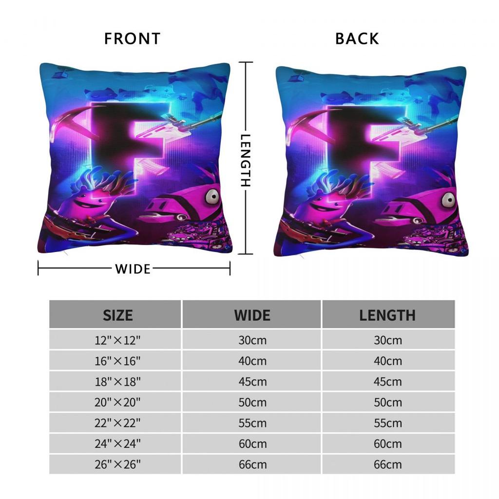 F-Fortniteds Pillowcase Accessories Soft Cushion Cover Throw Pillow Cover Bed Decoration Zipper Multi-Size