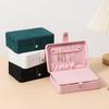 Plush Velvet Jewelry Box Small Travel Jewelry Case Organizer Portable Mini Display Storage Box for Rings Earrings Necklaces