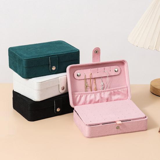 Plush Velvet Jewelry Box Small Travel Jewelry Case Organizer Portable Mini Display Storage Box for Rings Earrings Necklaces