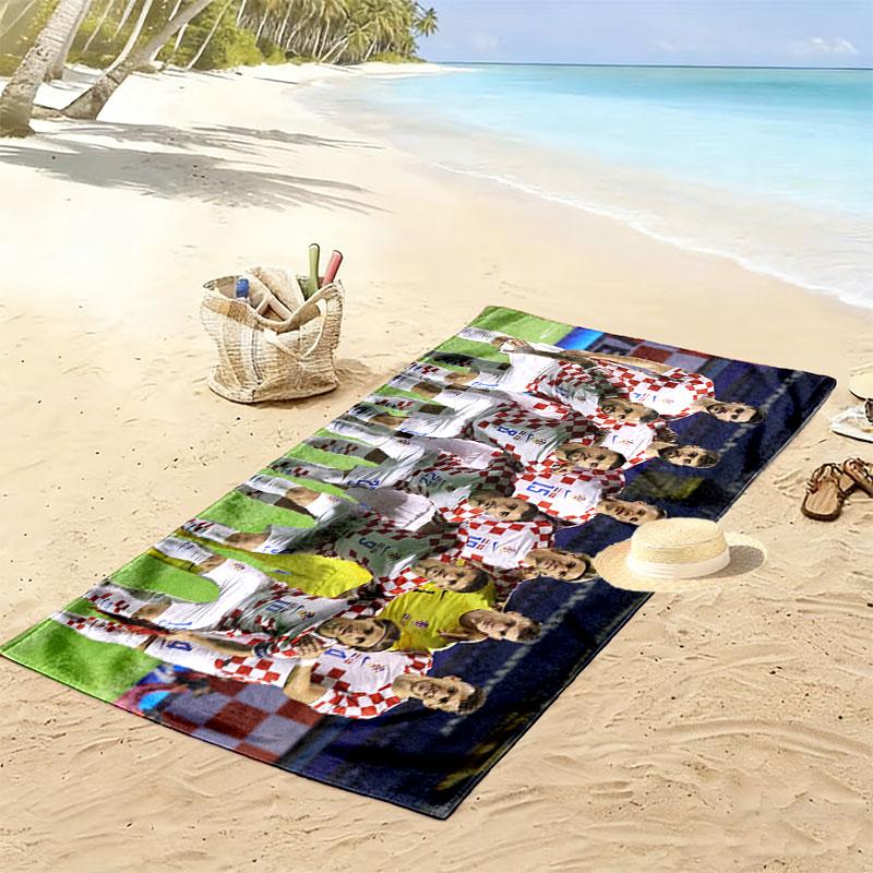 Croatia Print Beach Towel, Large Soft Quick Dry Towel for Beach Camping Swimming