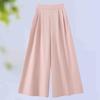 Women's New Chinese Style High-Waisted Wide-Leg Cropped Pants - Versatile, Slimming, Casual Fit for Spring and Autumn