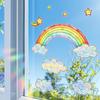 Rainbow Prisms Sun Catcher Window Stickers Floral Butterfly Glass Static Sticker  Gift