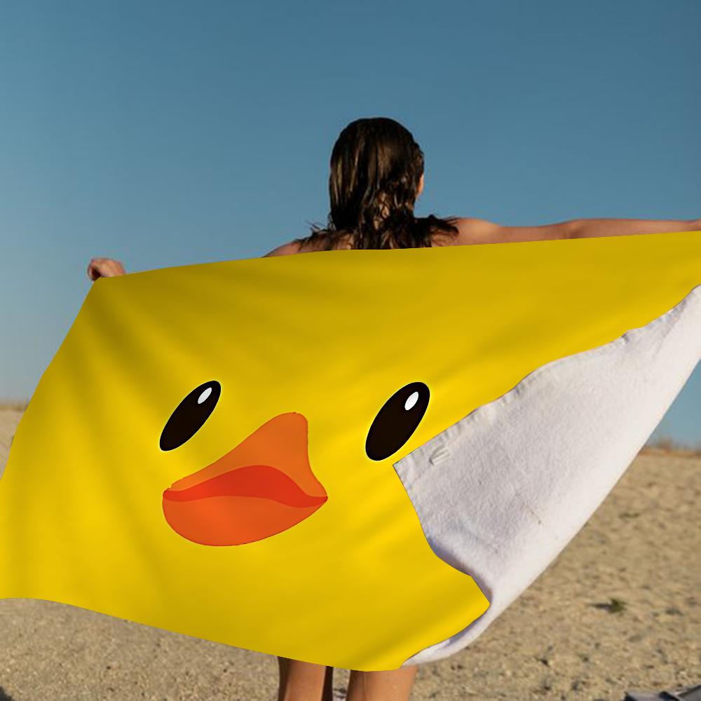Gele Klassieke Rubberen Eend Cartoon Strandlaken Schattig Kawaii Kamerdecoratie Bad Meisjes Kinderen Handdoeken Voor Badkamer Douche