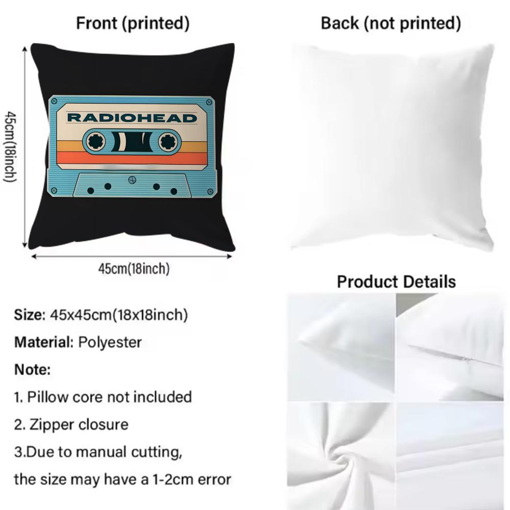 Music Tape Print Cushion Cover Home & Car Dual-Scene Pillow Cover: Reversible For Premium Comfort