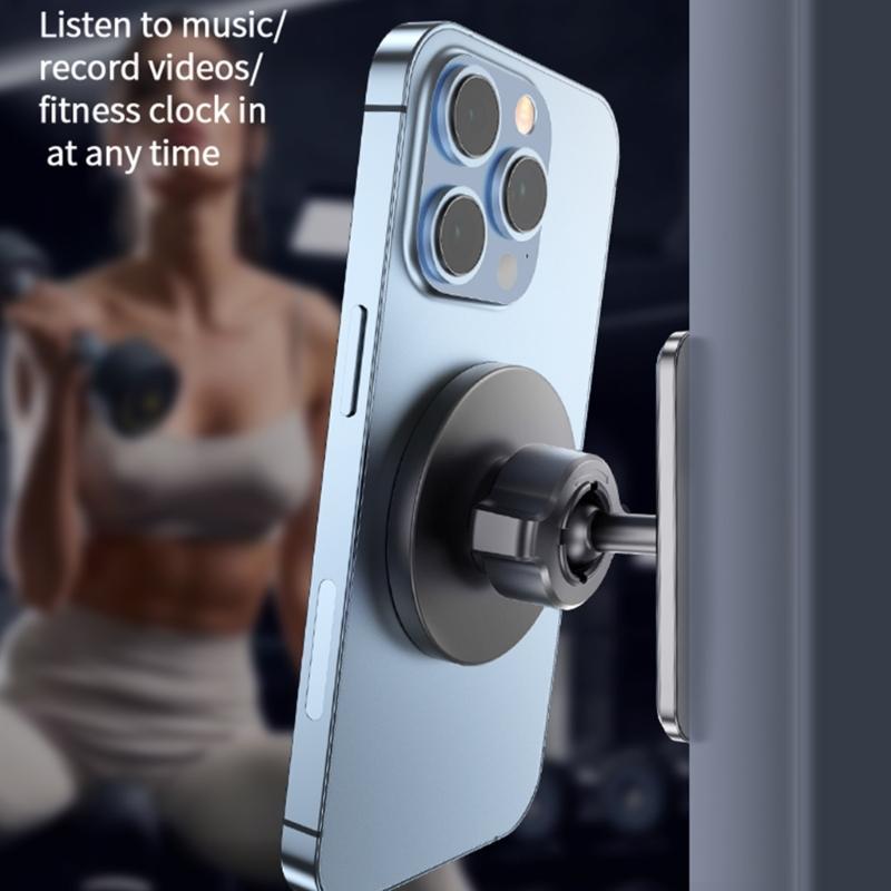 Magnetic Exercise Phone Clip 360 Rotatable Shockproof ABS Construction For Fitness Enthusiasts And Content Creators
