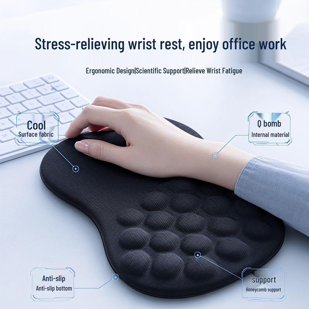Ergonomic Silicone Memory Foam Wrist Rest Mouse Pad with Massage Sponge