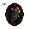 Vintage Style Seasonal Ornaments Halloween Wooden Refrigerator Magnets, Gothic Oval Frame Fridge Magnets with Witch Small Holiday Souvenirs