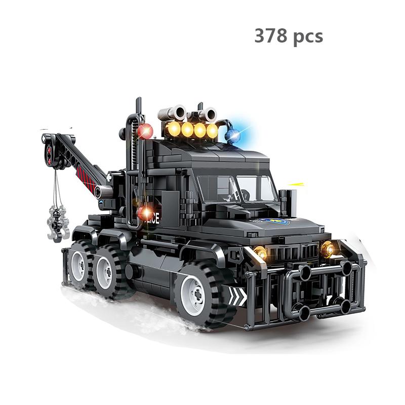 City SWAT Team Police Truck Car Panzer Tank Building Blocks Brick Police Station Figures Arme Model Educational Toys