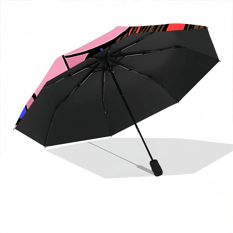 1pc Girl Pannern Automatic Open/Close Umbrella, Portable Folding Umbrella, Compact Travel Umbrella For033