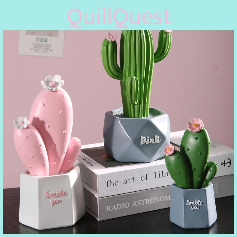 Resin Cactus Ornament For Creative Home Decoration Gift For Childrens Gift Day