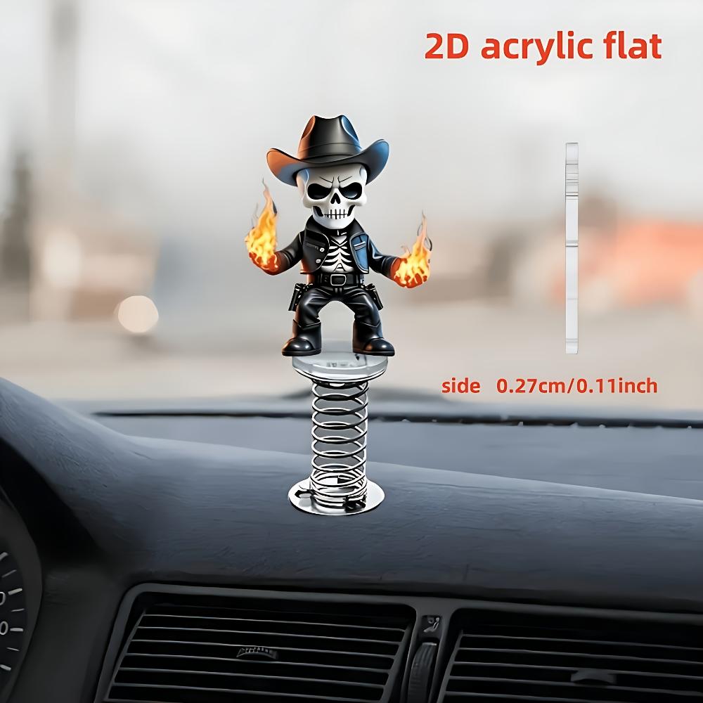 2D Plane, Creative Skull Car Dashboard Spring Decoration: Decoration, Car Dashboard Pendant, Exquisite Small Gift Ornament, Desktop Decoration