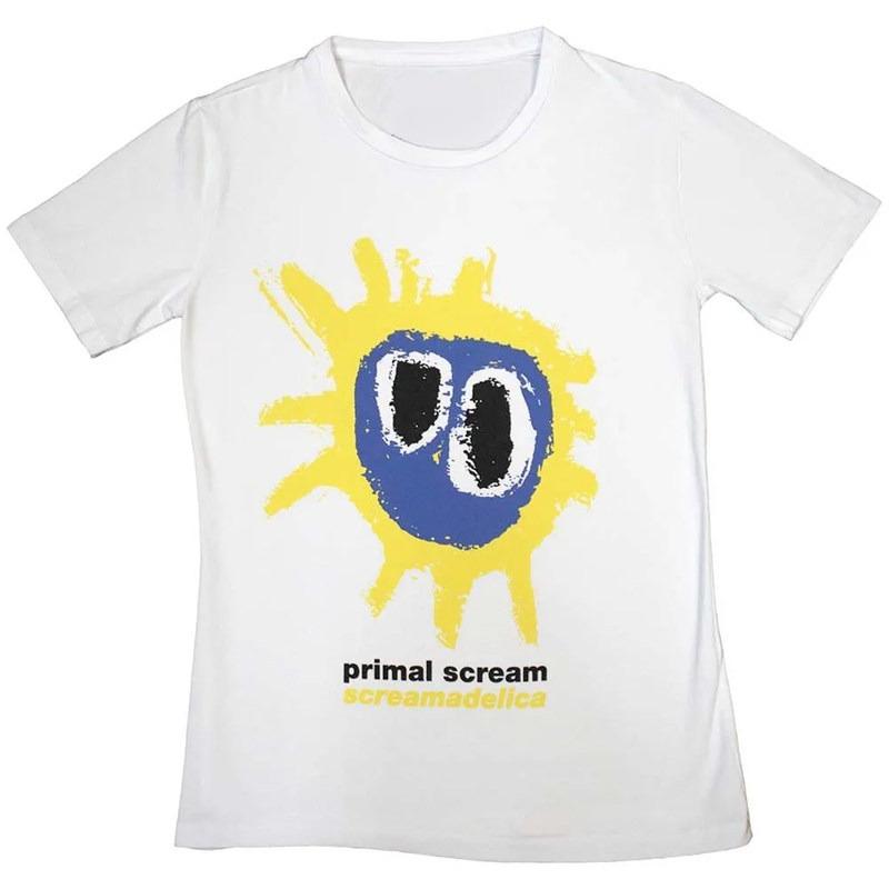 Hot 1984 British Acid Rock Primal Scream Band American Casual Red ShortSleeved TShirt