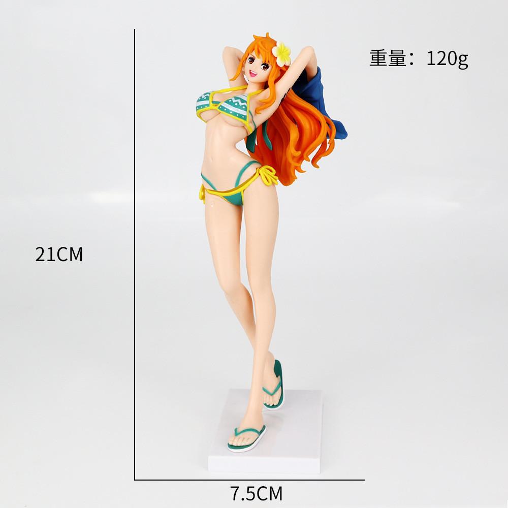 Charming One Piece Nami Pvc Figure In Colorful Bikini Swimsuit Decoration Model